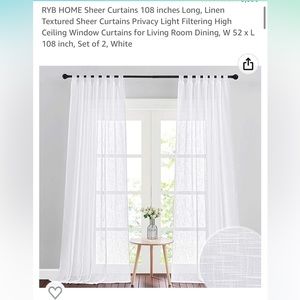 Sheer White Linen Curtains